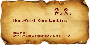 Herzfeld Konstantina névjegykártya